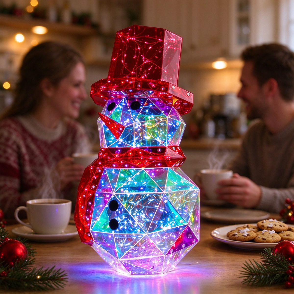 Iridescent Holographic Light-Up Christmas Decor
