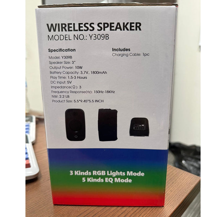A1078, Bluetooth Wireless Speaker with RGB Lights 8"(Y309B) .C24. &