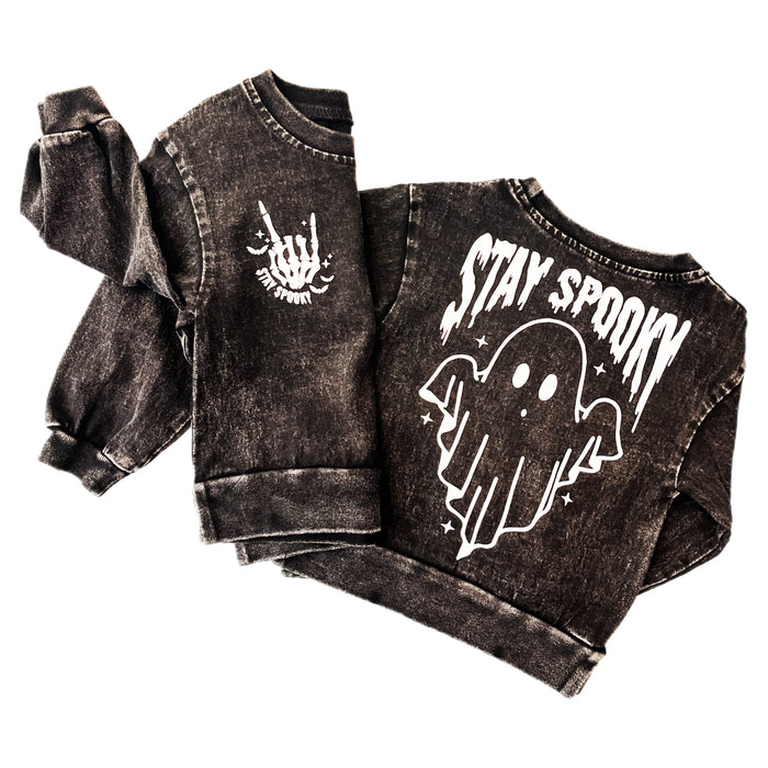 Acid Washed Spooky LS Tee