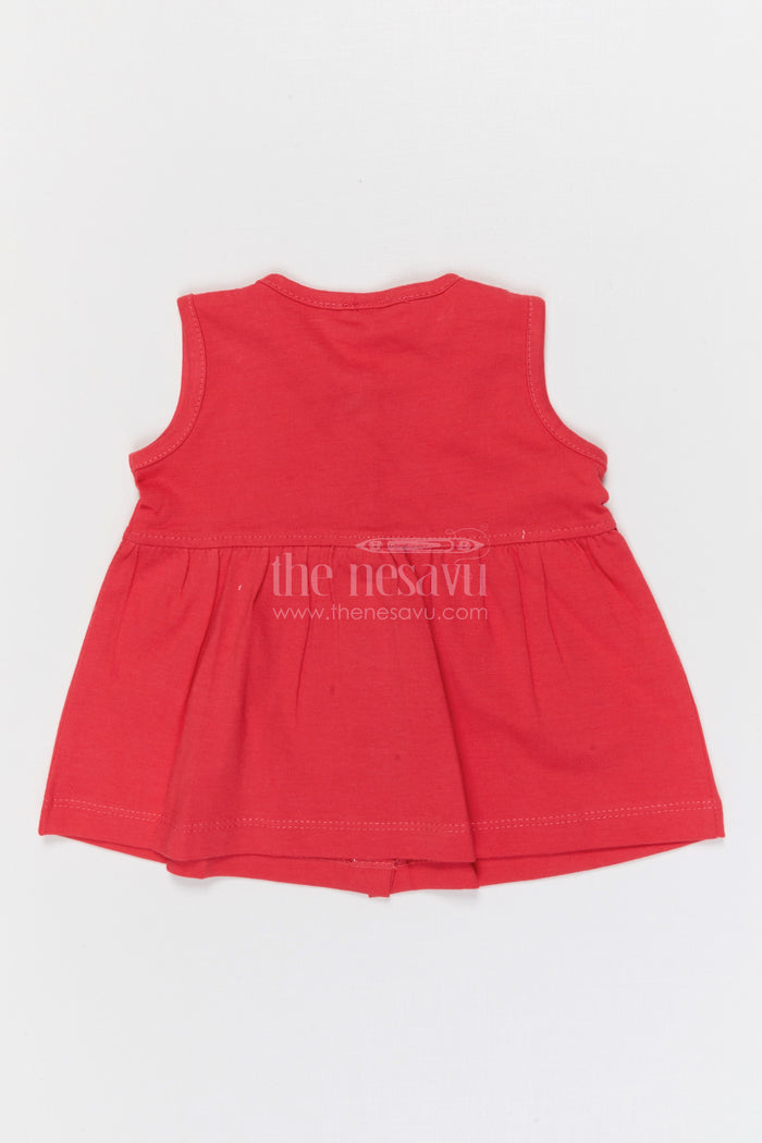 The Nesavu Baby Frocks Baby Girl Cotton Frock for Birthday and Family Outings Nesavu Nesavu Baby Girl Cotton Frock For Birthday Party Sleeveless Jersey Infant Dress