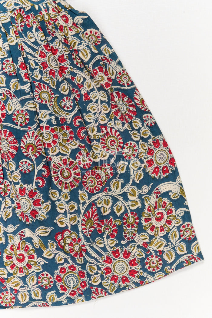 The Nesavu Girls Cotton Frock Baby Girl Cotton Frock for Summer Outings and Playdates Nesavu Nesavu baby girl cotton frock with multicolor floral print for summer playdates