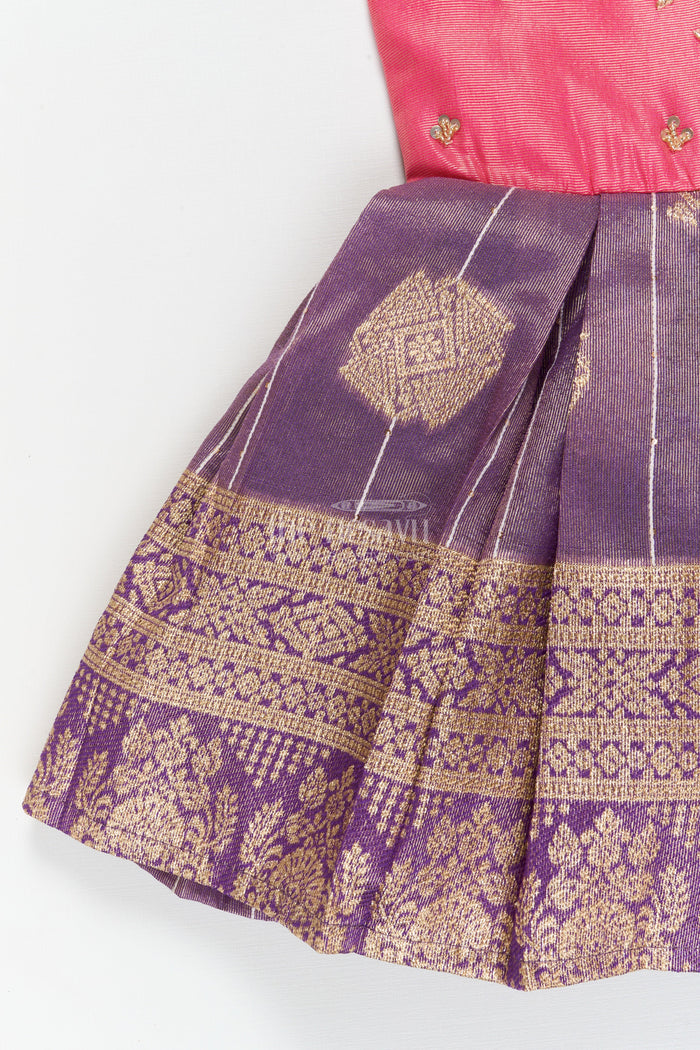 The Nesavu Silk Frock Baby Girl Silk Frock for Traditional Functions and Cultural Events Nesavu Nesavu baby girl silk jacquard frock for festive and traditional ceremonies