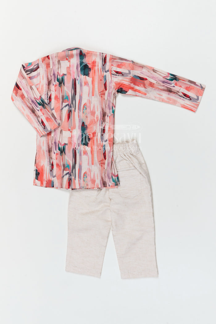 The Nesavu Boys Jacket Sets Boys Jacket Set for Festive Occasions and Birthday Celebrations Nesavu Nesavu boys cotton jacket set with digital print jacket for festive celebrations and weddings