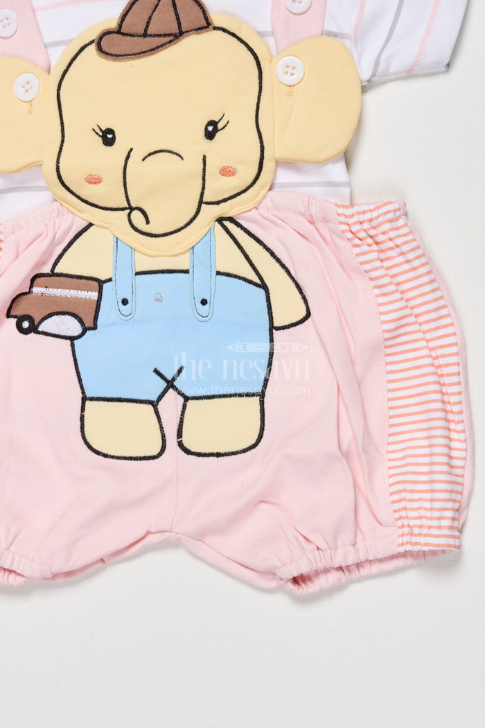 The Nesavu Baby Dungarees Cotton Dungaree Set for Baby Girls with Embroidery for Play and Comfort Nesavu Nesavu baby girl cotton dungaree set embroidery ideal daily comfort casual play