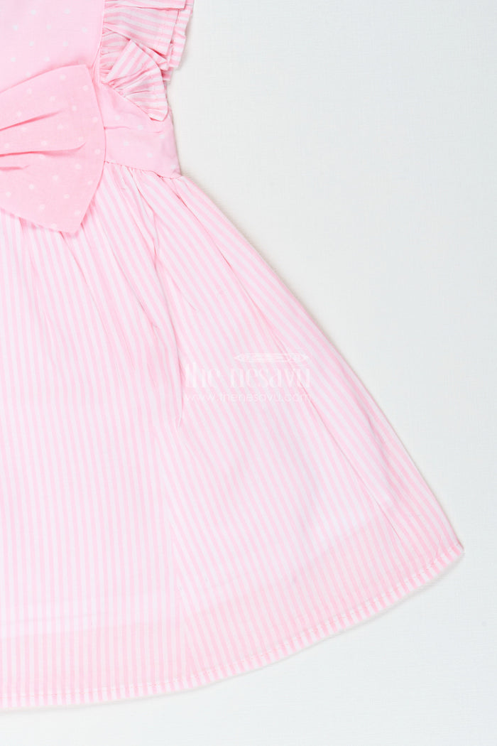 The Nesavu Girls Cotton Frock Cotton Frock for Baby Girls with Bow Design for Everyday Twirls and Outings Nesavu Nesavu baby girl cotton frock ruffles bow ideal birthdays playdates daily outings