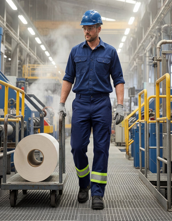 Forcefield Hi-Vis Navy Safety Cargo Work Pant