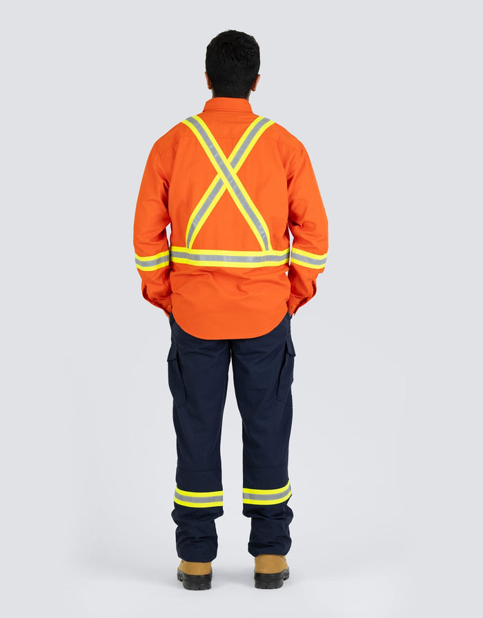 Forcefield Inherent Flame-Resistant Long Sleeve Button Down 6oz Safety Shirt