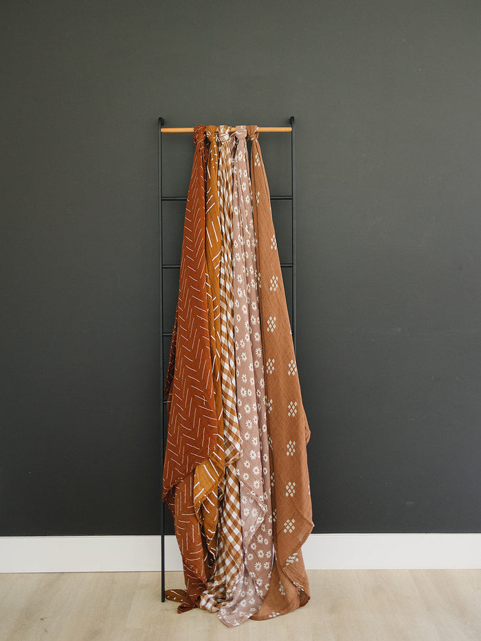 Gingham Muslin Swaddle Blanket