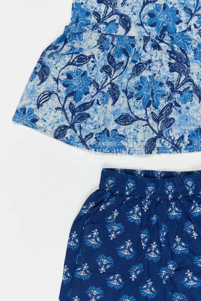 The Nesavu Girls Co-Ord Sets Girls Cotton Co Ord Set for Summer Outings Nesavu Nesavu Girls Cotton Co Ord Set With Digital Print For Summer Outings Travel And Casual Wear