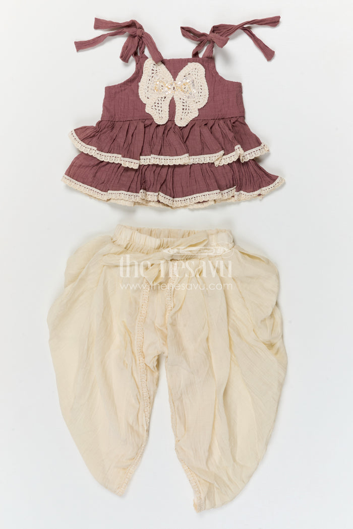 The Nesavu Girls Dothi Sets Girls Dhoti Set for Ethnic Celebrations and Festive Functions Nesavu Nesavu girls dhoti set for ethnic celebrations with cotton blend fabric breathable festive kids wear