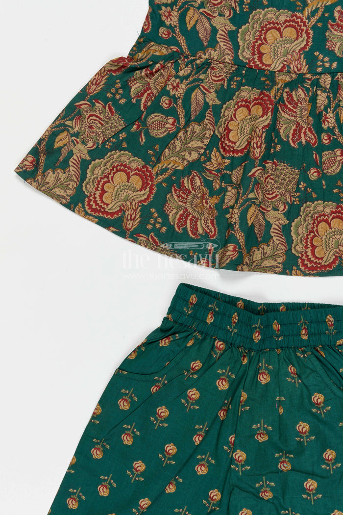 The Nesavu Girls Co-Ord Sets Girls Printed Cotton Co Ord Set for Travel and Playdates Nesavu Nesavu Girls Printed Cotton Co Ord Set With Digital Print For Travel Playdates And Casual Outings