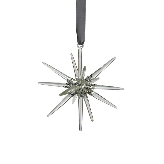 Glass 3D Snowflake - Clear and Silver - Ornaments by Carlyle Avenue