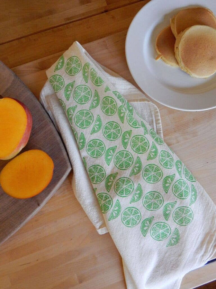 Green Lime Citrus Kitchen Towel, Tea Towel