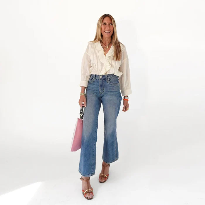 Kerri Rosenthal – Rosen Cotton Blouse in Vanilla