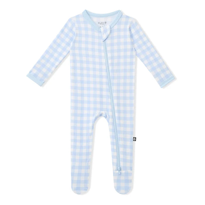 Kyte Baby - Zippered Romper in Gingham Breeze