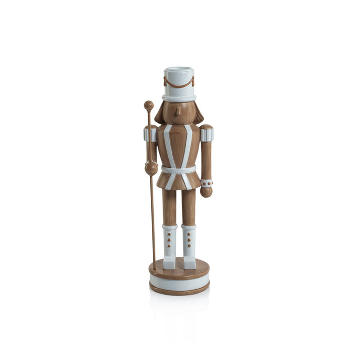 Nutcracker Taper Holder - Brown - Christmas Decor by Carlyle Avenue