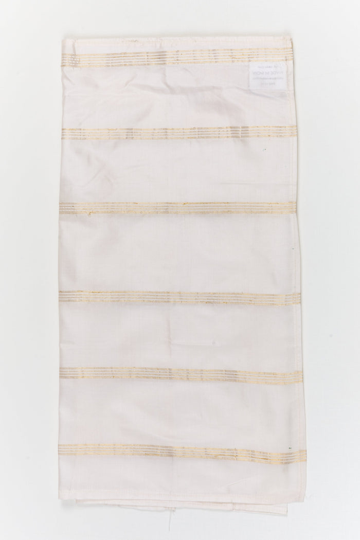 The Nesavu Pure Silk Vesti Premium Silk Dhoti for Boys for Weddings and Festive Occasions Nesavu 16 (1Y) / White / Pure Silk D086E-16 Nesavu premium silk dhoti for boys – grand traditional outfit for weddings, rituals, and family celebrations
