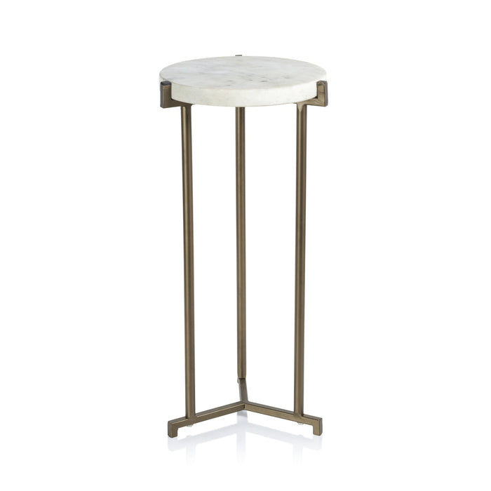 Rica Marble on Antique Brass Cocktail Table - Furniture by Carlyle Avenue