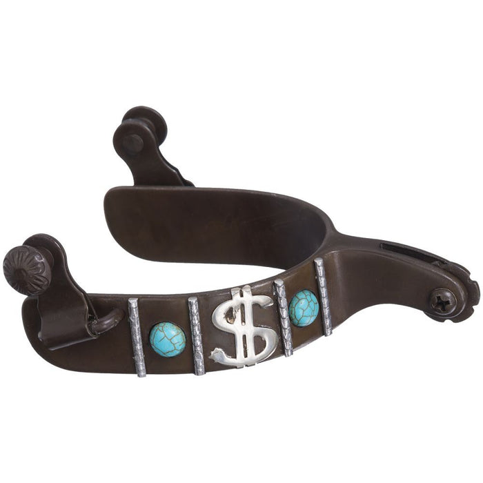 Tough1® Antique Turquoise Stone & Dollar Sign Spurs