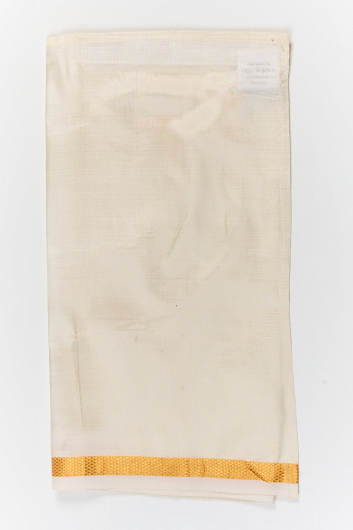The Nesavu Pure Silk Vesti Traditional Silk Vesti for Baby Boys for Temple and Rituals Nesavu 14 (6M) / Cream / Pure Silk D080B-14 Nesavu traditional silk vesti for baby boys – ideal for temple visits, naming ceremonies, and rituals