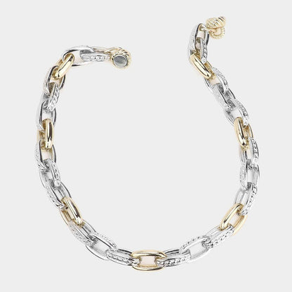 14K Gold Plated Two Tone Chunky Chain Necklace