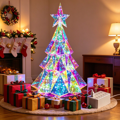 Iridescent Holographic Light-Up Christmas Decor