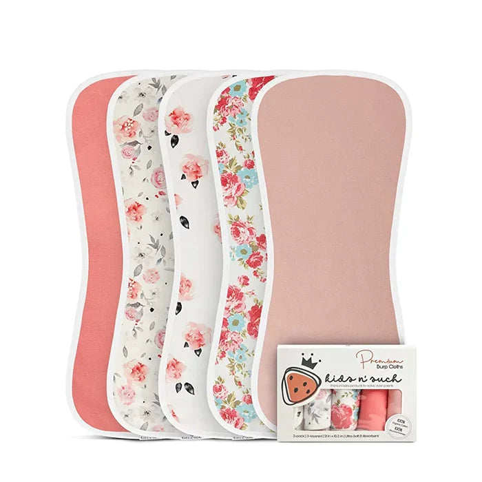 A1032, Baby Burp Cloths , Newborn towel, baby bibs & burp cloths sets - 5 Pack  (Mixed Color)