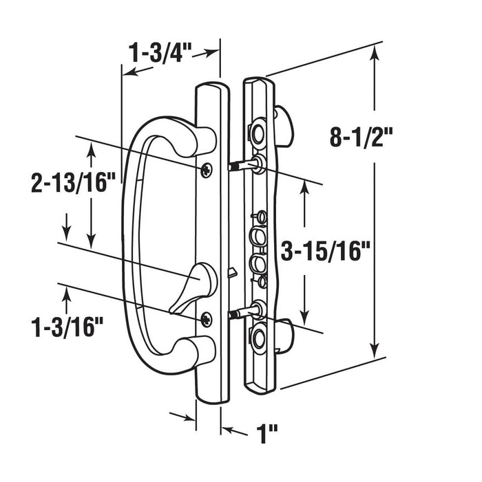 A6205, Sliding Patio Door Handle Replacement Set #C1280 &