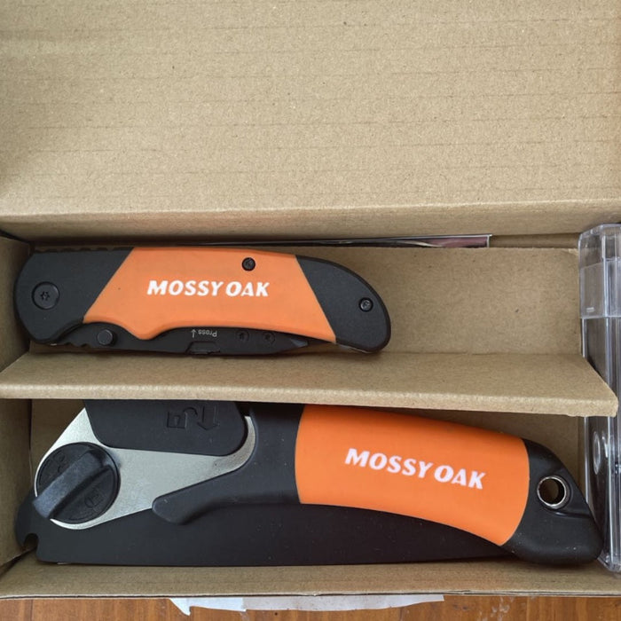 A6232 , Folding Hand Saw and EDC Razor Folding Knife with 2 Replaceable