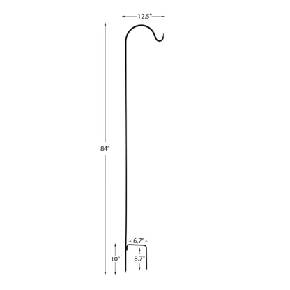 A8129，48 in. Black Steel Traditional Shepherd Hook