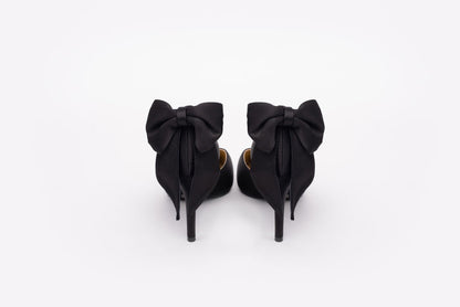 Back view of Annie Court shoe in black. Beautiful evening womens shoes in larger sizes available in UK sizes 8-12