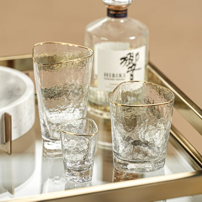 Aperitivo Triangular Glassware w/Gold Rim - Glassware by Carlyle Avenue