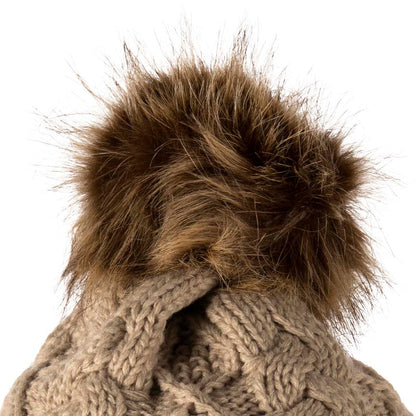 Aran Cable Dublin Pom Pom Beanie Hat Show Your National Pride with the Aran Cable Dublin Pom Pom Beanie Hat
