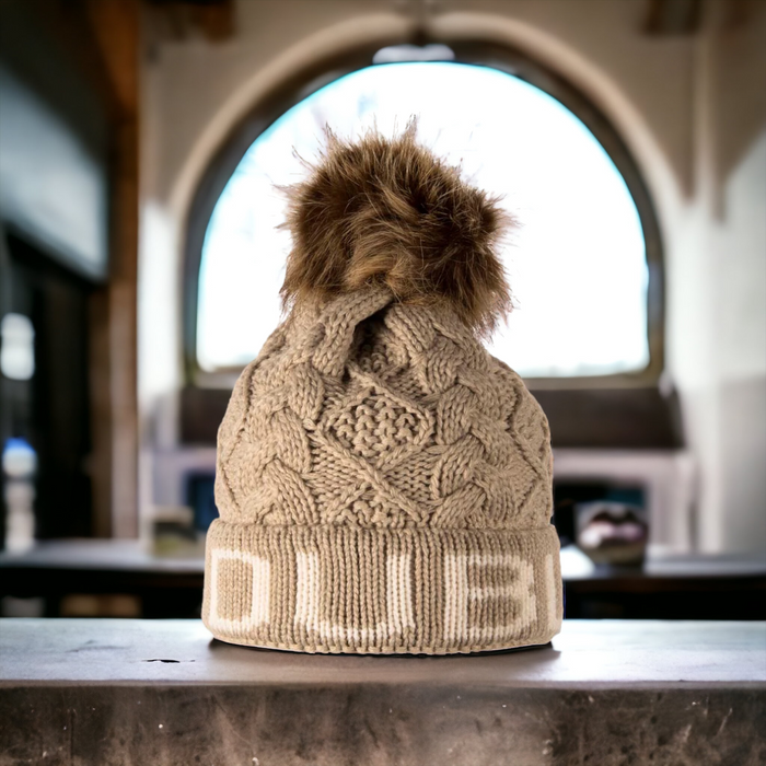 Aran Cable Dublin Pom Pom Beanie Hat Show Your National Pride with the Aran Cable Dublin Pom Pom Beanie Hat