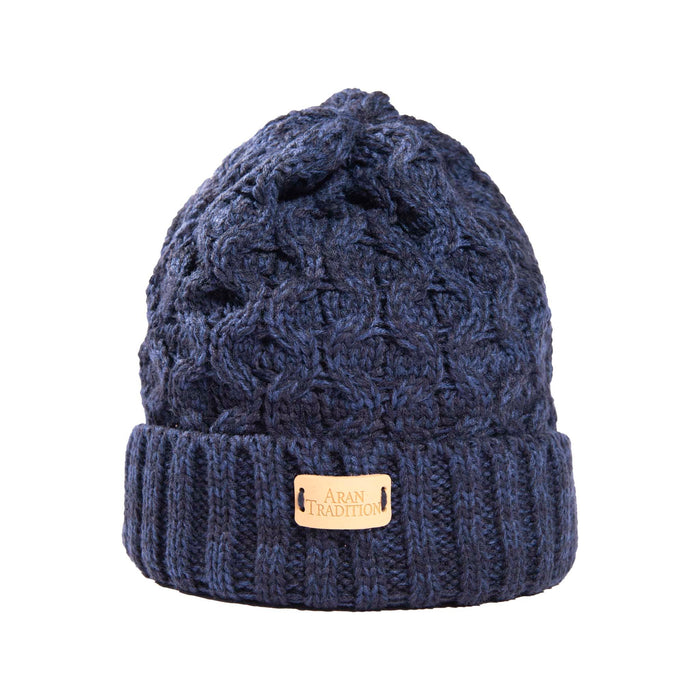 Aran Cable Knit Beanie Hat Aran Cable Knit Beanie Hat | Traditional Honeycomb Design