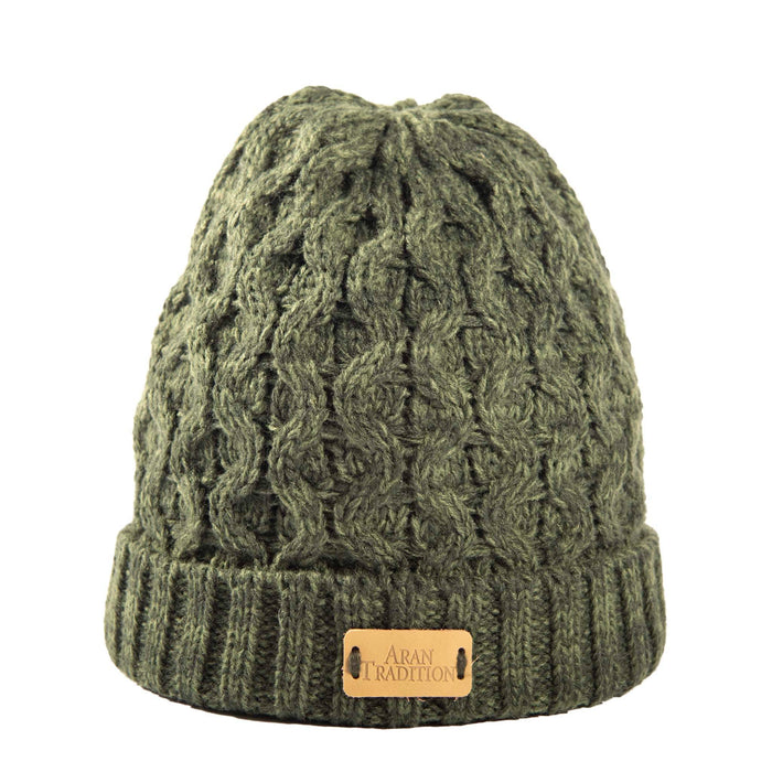 Aran Cable Knit Beanie Hat Aran Cable Knit Beanie Hat | Traditional Honeycomb Design