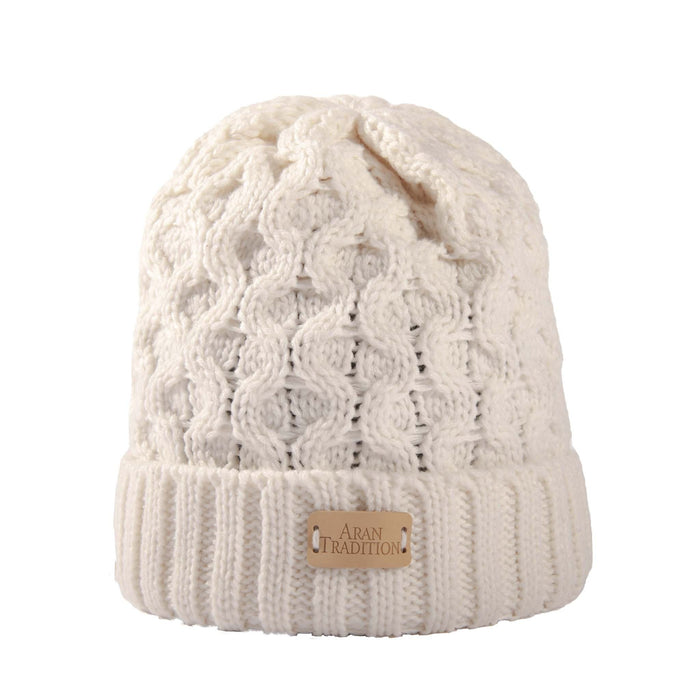 Aran Cable Knit Beanie Hat Aran Cable Knit Beanie Hat | Traditional Honeycomb Design
