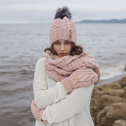 Aran Cable Knit Mittens Stay Cozy & Chic with Aran Cable Knit Mittens | Diamond Cable Design