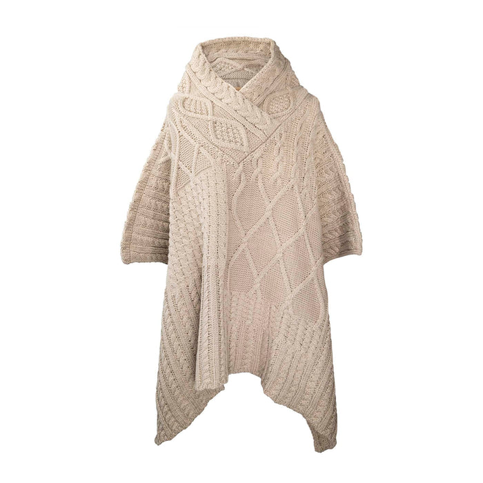 Aran Cable Shawl Neck Cape Aran Cable Shawl Neck Cape | Traditional Design | Cozy Knit