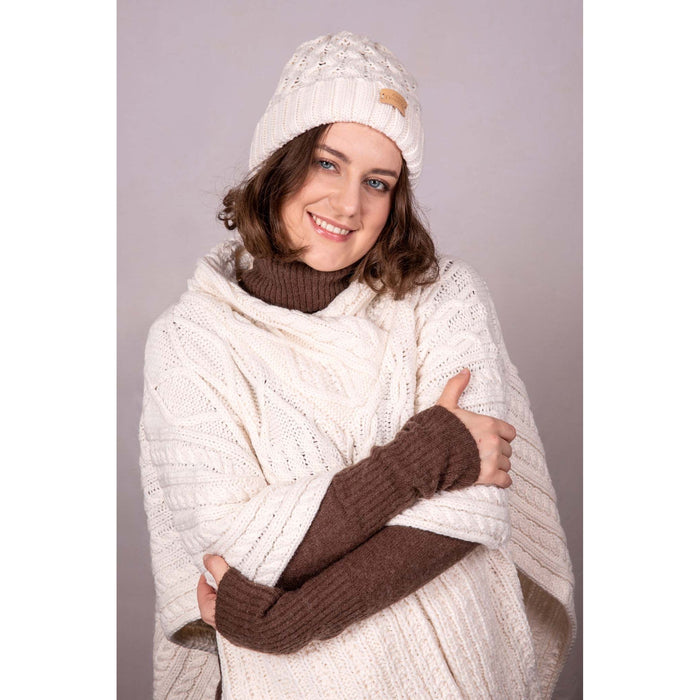 Aran Cable Shawl Neck Cape Aran Cable Shawl Neck Cape | Traditional Design | Cozy Knit