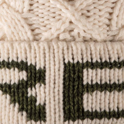 Aran Diamond Cable Ireland Pom Pom Hat Aran Diamond Cable IRELAND Pom Pom Hat | Soft Microfleece Lining