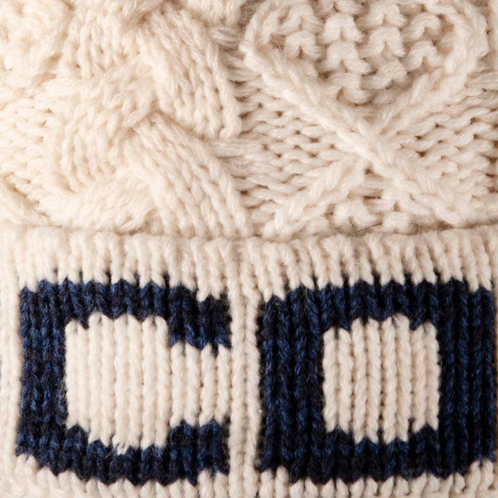 Aran Diamond Cable SCOTLAND Pom Pom Hat Aran Diamond Cable Scotland Pom Pom Hat