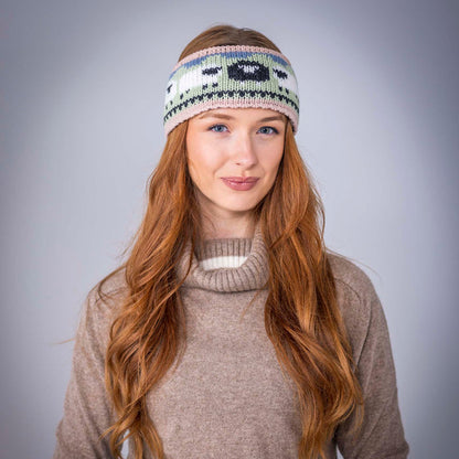 Aran Sheep Headband Blush Pink