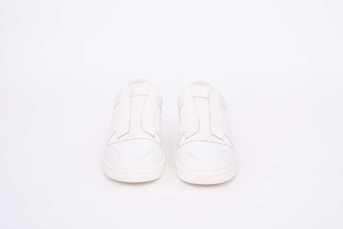 Front view of White Aria Trainers. Womens shoes in larger sizes UK 8-12