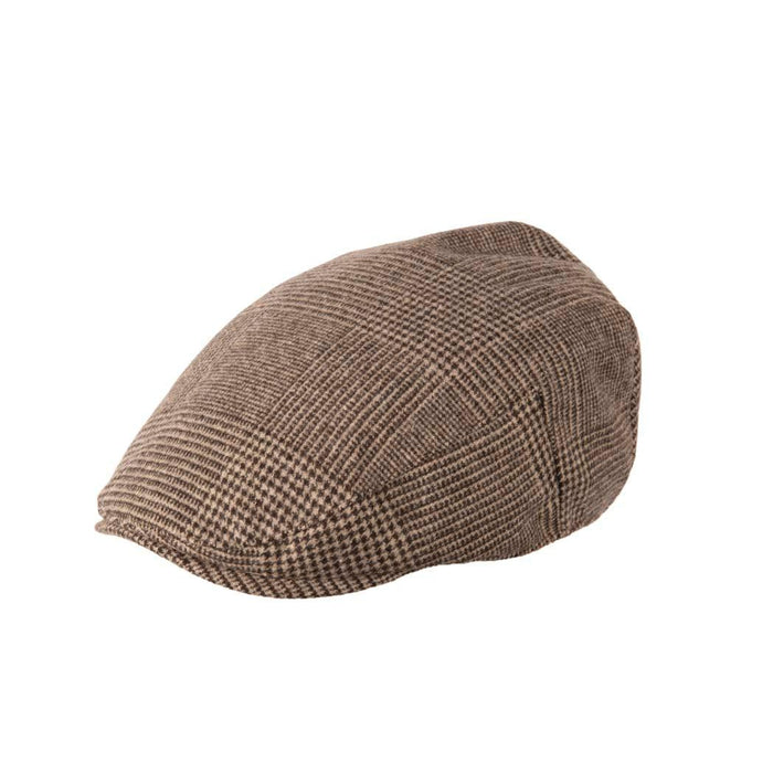 Arthur Tweed Flat Cap - Unisex, Elasticated Back, Wool Mix Fabric