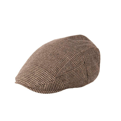 Arthur Tweed Flat Cap - Unisex, Elasticated Back, Wool Mix Fabric