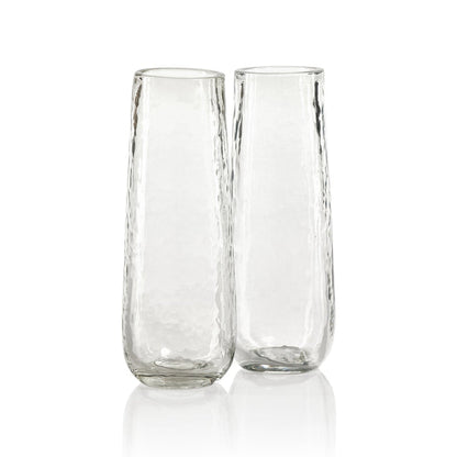 Artisan Hammered Stemless Flute - Set of 4 - Drinkware by Carlyle Avenue