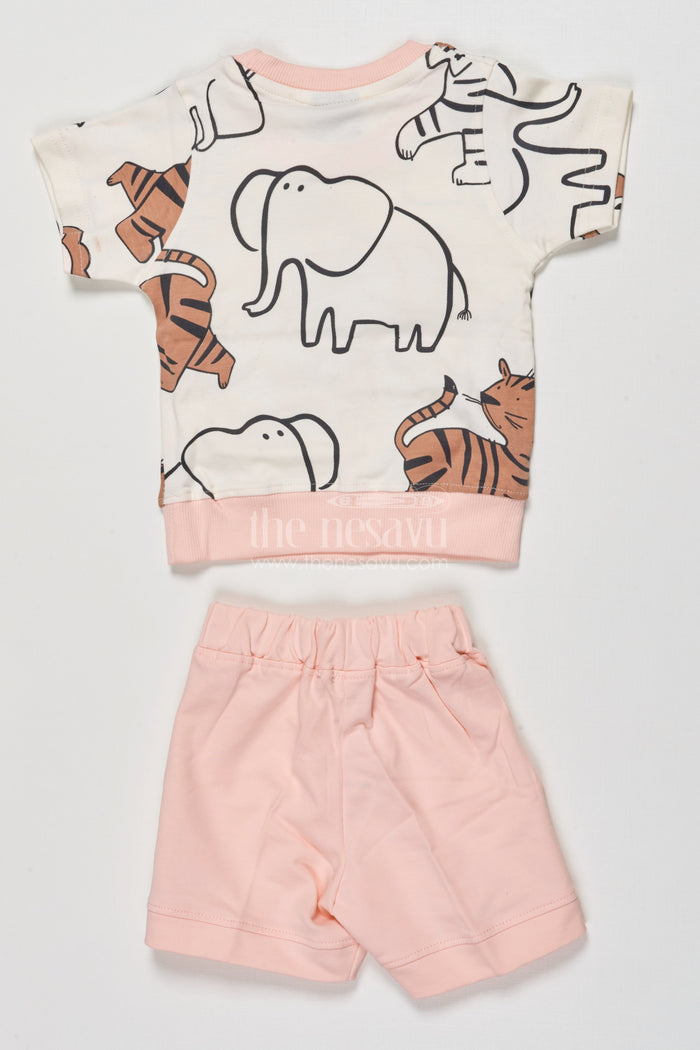 The Nesavu Boys Casual Set Baby Boy Cotton Casual Set with Playful Prints for Warm Weather Nesavu Nesavu baby boy cotton printed top shorts set summer comfort casual outings