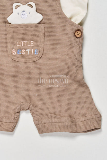 The Nesavu Baby Dungarees Baby Boy Cotton Dungaree Outfit for Casual Comfort and Cute Style Nesavu Nesavu baby boy cotton dungaree tee set casual days toddler comfort