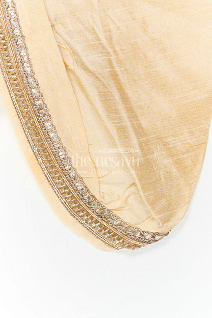 The Nesavu Boys Sherwani Baby Boy Sherwani Set for Festive Weddings and Traditional Celebrations Nesavu Nesavu Baby Boy Sherwani Set With Jacquard Floral Print For Weddings And Festive Celebrations